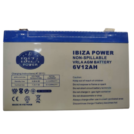 باطری ۶ ولت ۱۲ آمپر مناسب برای ماشین شارژی برند IBIZA