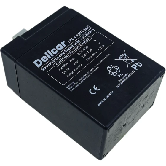 باتری خشک ۶ ولت ۴.۵ آمپر ساعت DELLCAR LP6-4.5